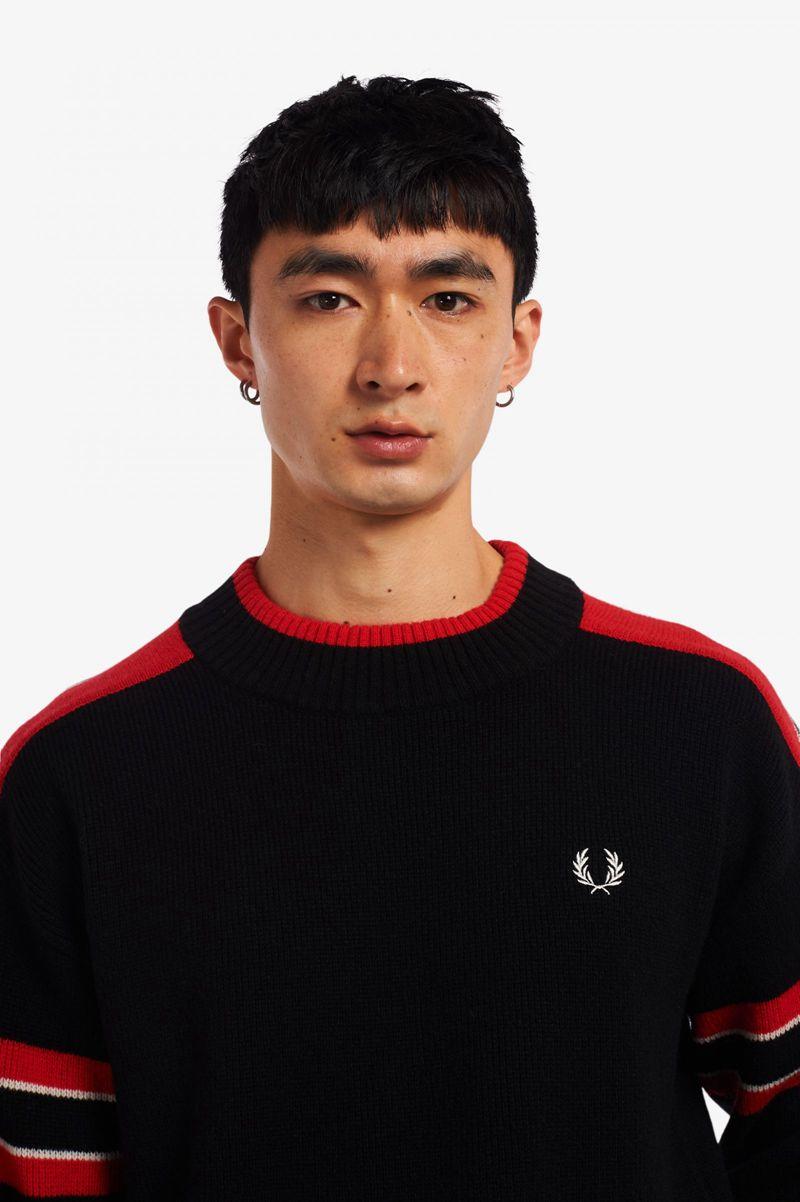 Black Fred Perry K2802 Men's Knitwear | PH 1303DFMN